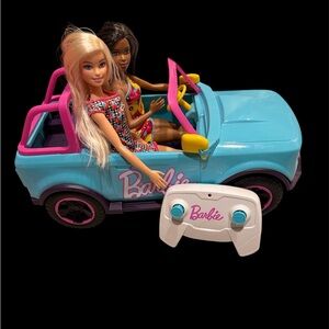 Barbie Convertible Jeep with Dolls Remote Control